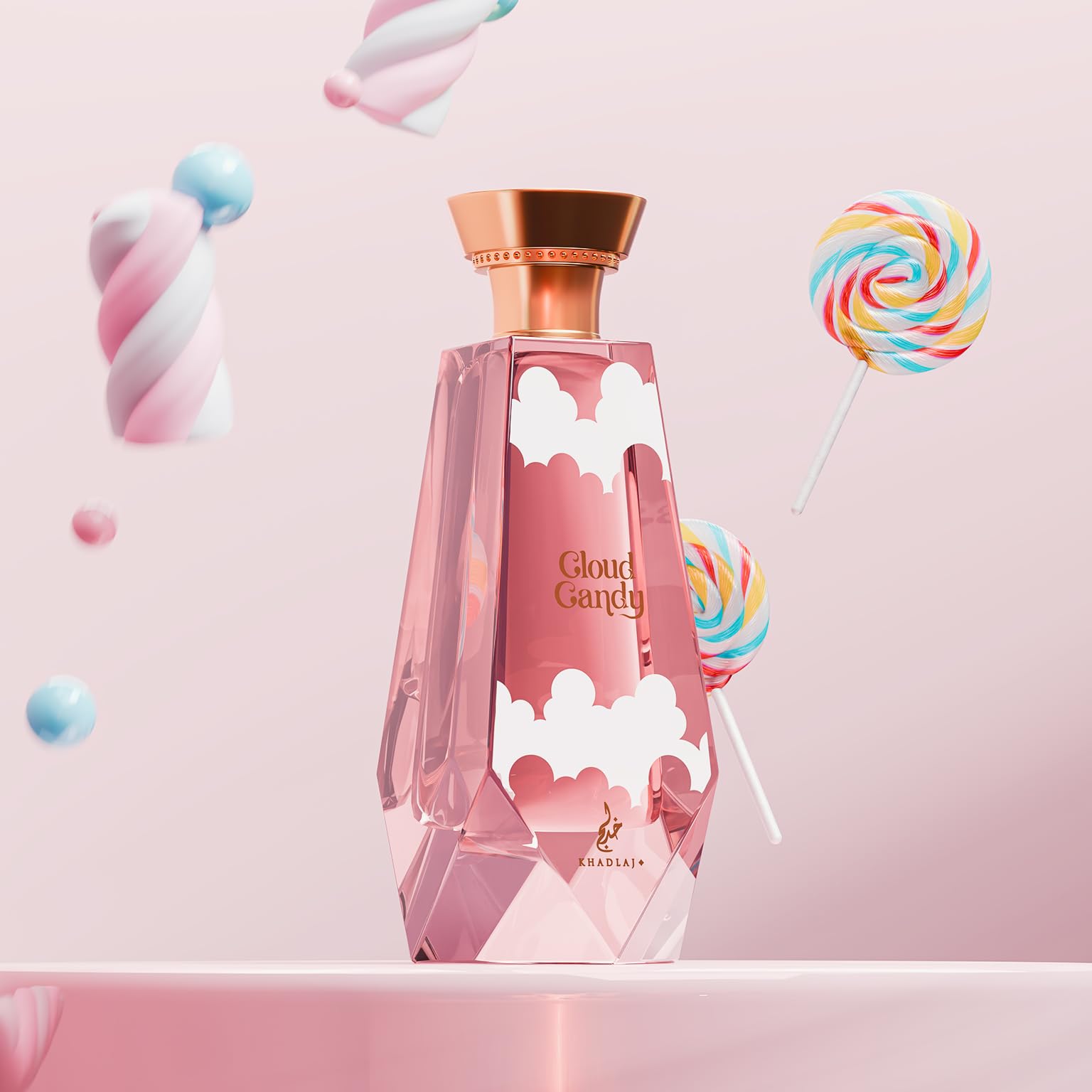 Khadlaj Cloud Candy, notas de corazón, textura cremosa y aroma envolvente.
