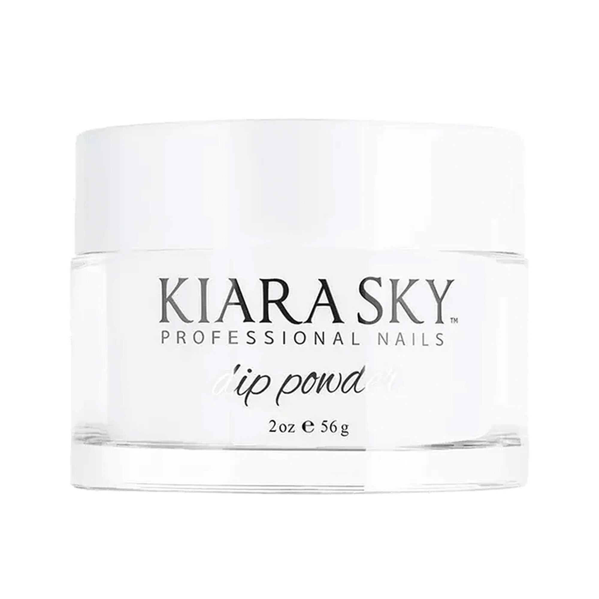 Kiara Sky polvo de inmersión claro para encapsular color y proteger la uña, con acabado natural.