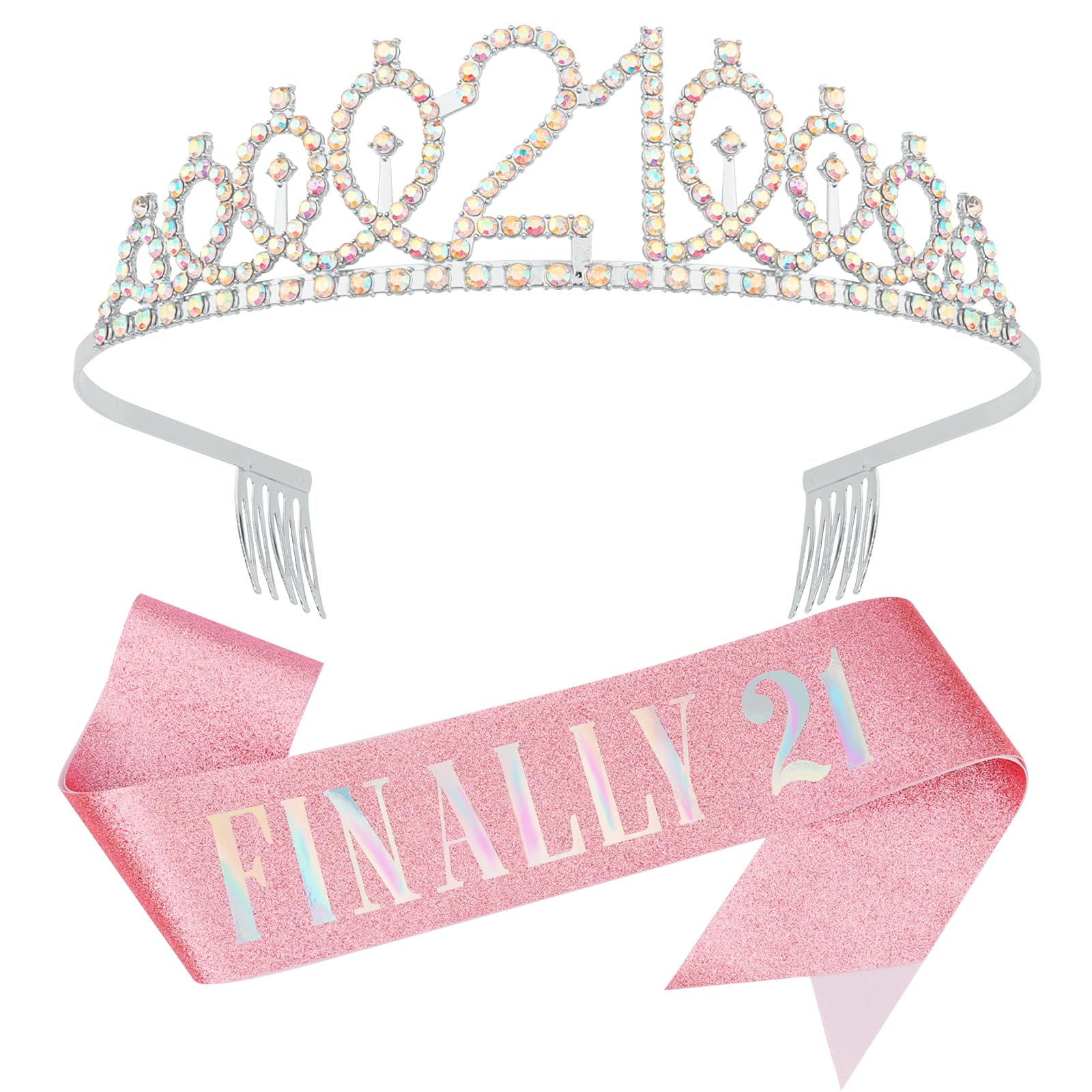 KICOSY corona princesa 21, brillo deslumbrante para fiesta de cumpleaños.