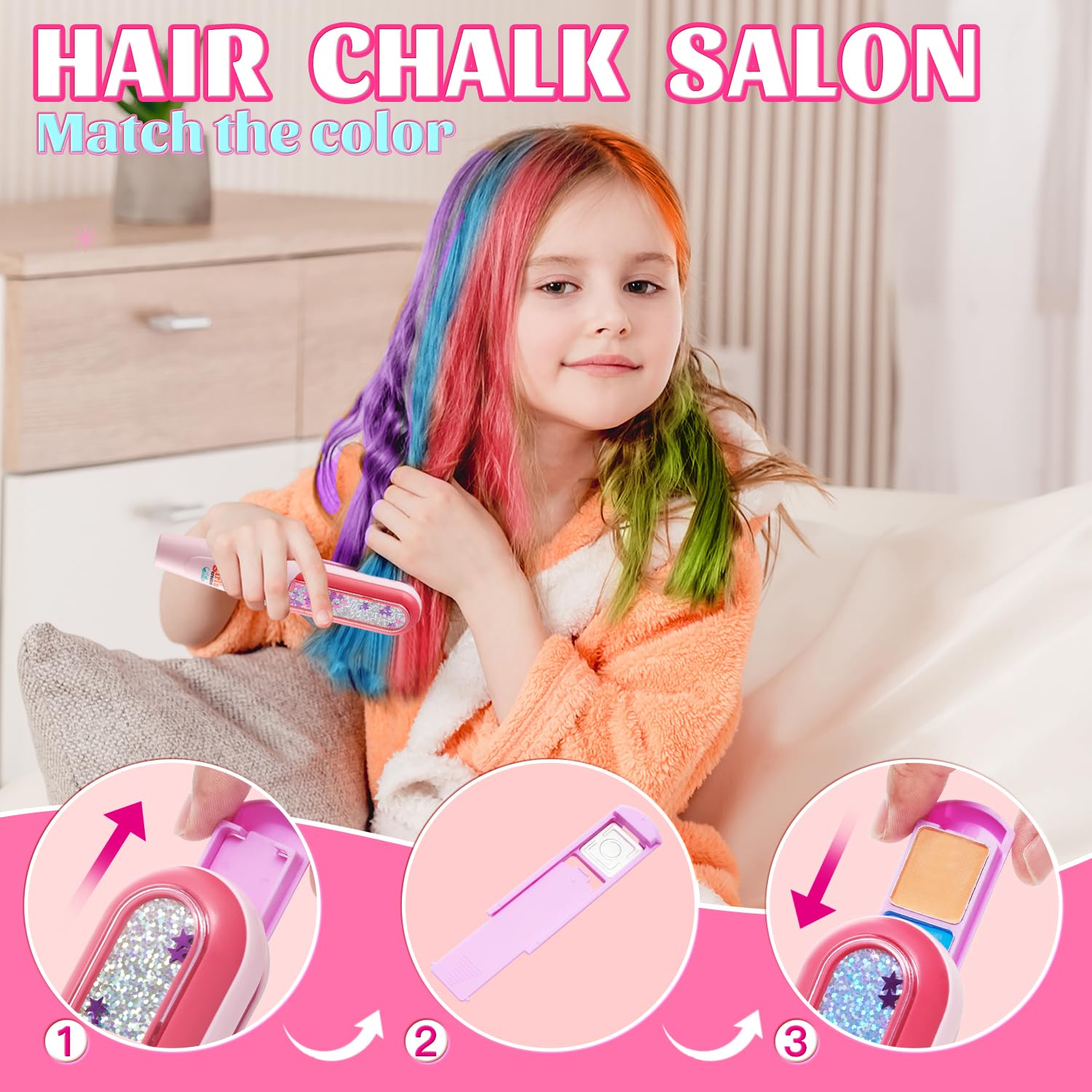 Kidzkube estampador de gemas para cabello, añade brillo instantáneo