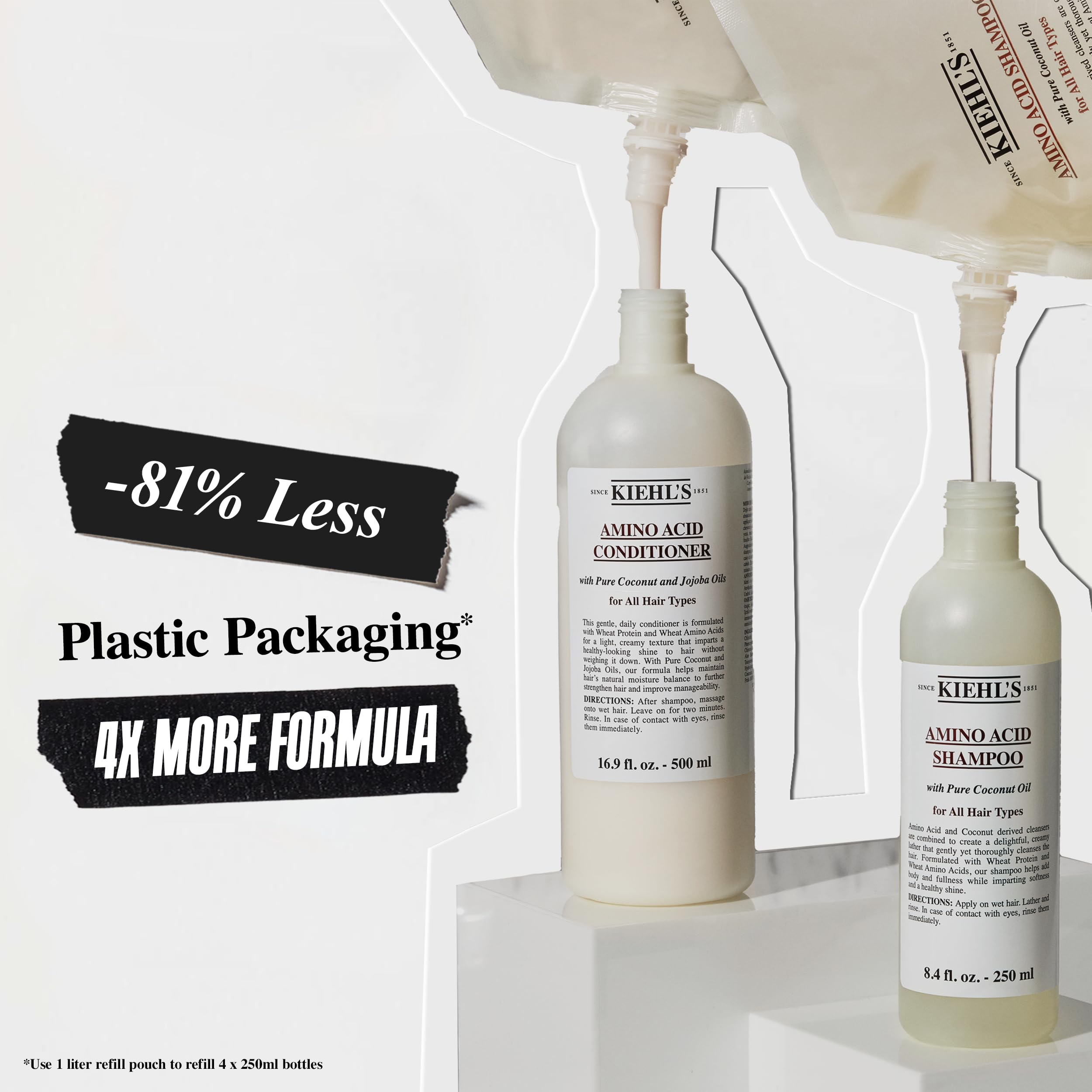 Aceite de coco en Kiehl's Amino Acid Shampoo nutre e hidrata el cabello