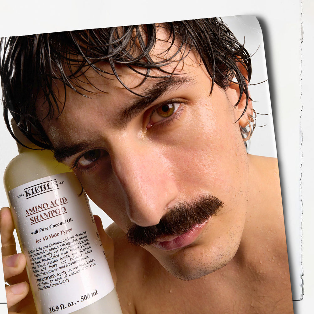 Cabello con cuerpo y aspecto saludable tras usar Kiehl's Amino Acid Shampoo