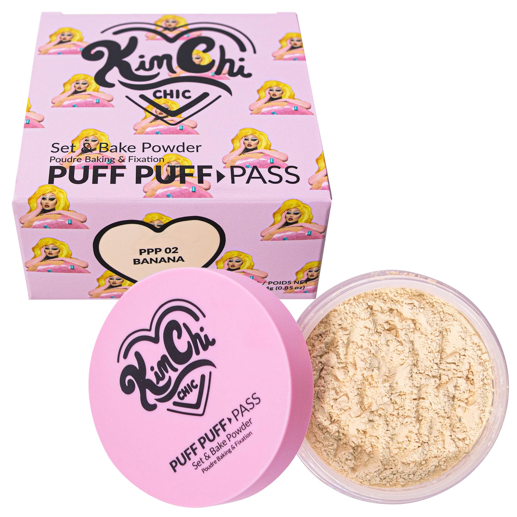 Kimchi Chic Puff Puff Pass Set Banana with fluffy puff for precise application