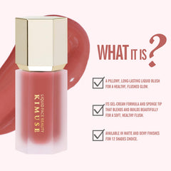 KIMUSE Liquid Blush, textura cremosa que se funde con la piel