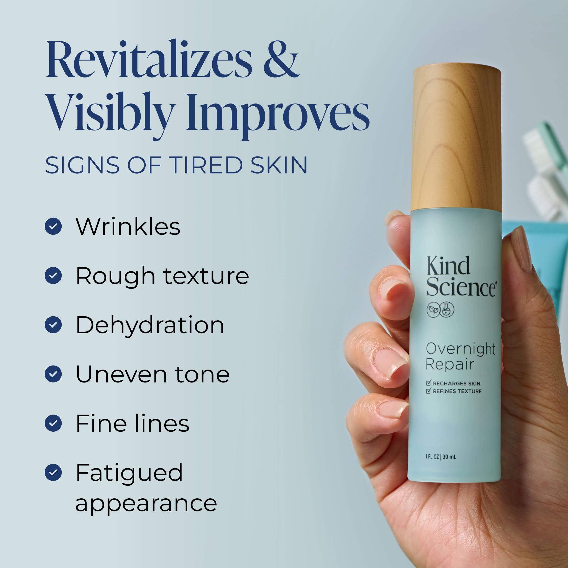 Fórmula amable con la piel de Kind Science Overnight Repair