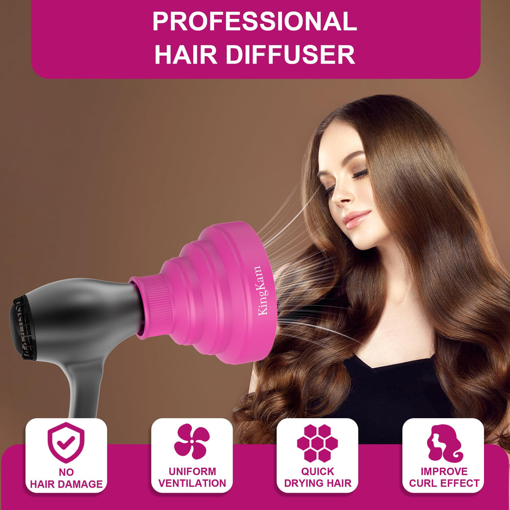 Difusor KingKam silicona rosa compacto para viaje y casa.