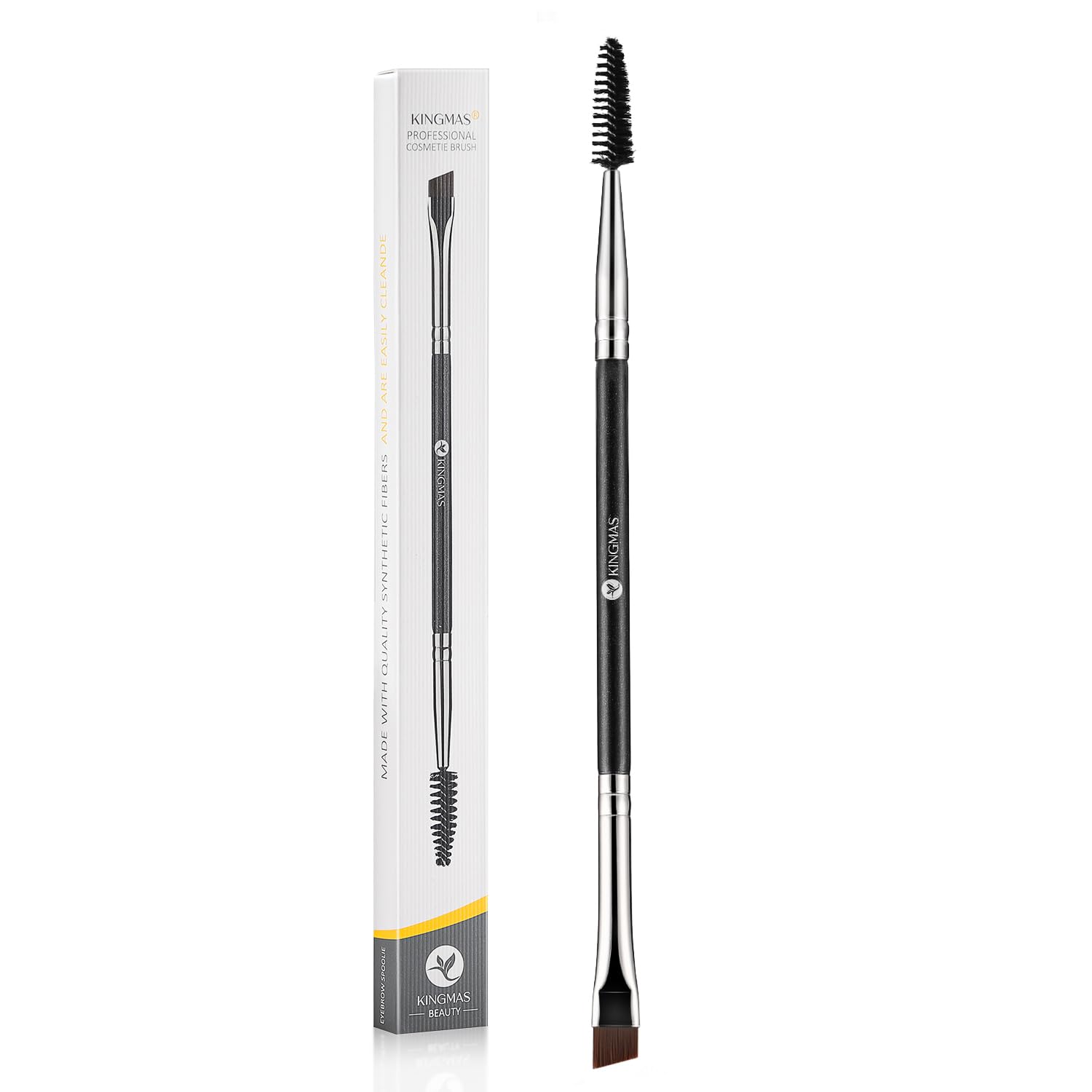 KINGMAS cepillo angular para cejas para trazos definidos y distribución uniforme.