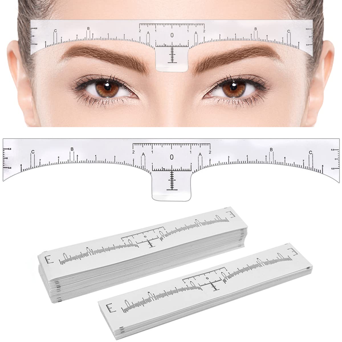 Regla para cejas KINGMAS, medición precisa para trazos rápidos