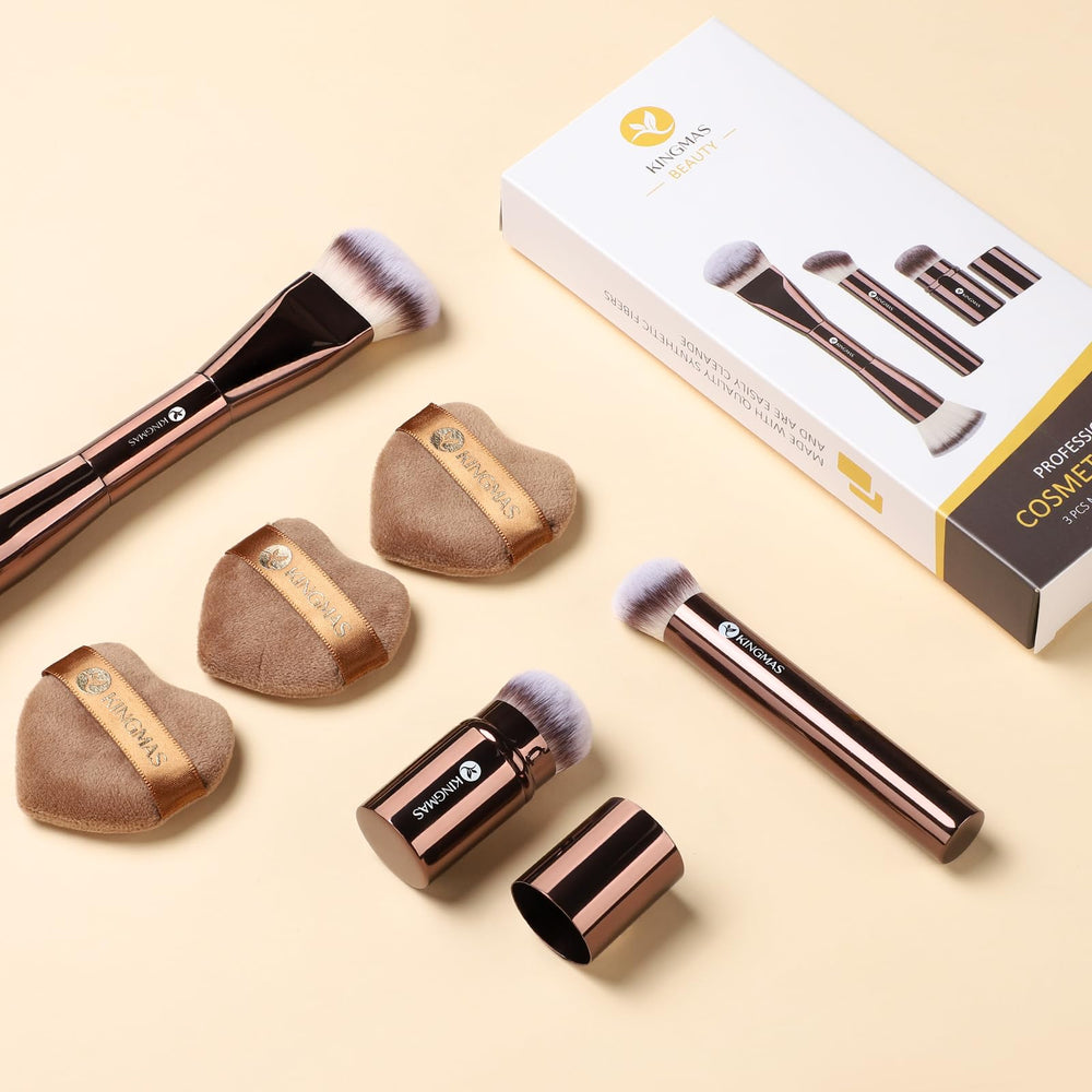 Kingmas set maquillaje en uso para demostración de aplicación suave
