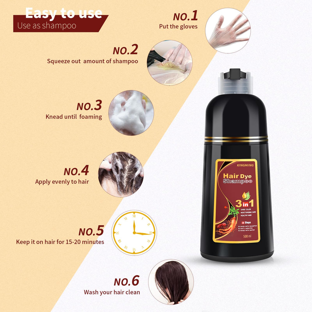 KINGMING Champú Color Canas Oscuro: envase de 500 ml para múltiples lavados