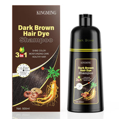 KINGMING champú-tinte cabello gris, cobertura rápida y natural