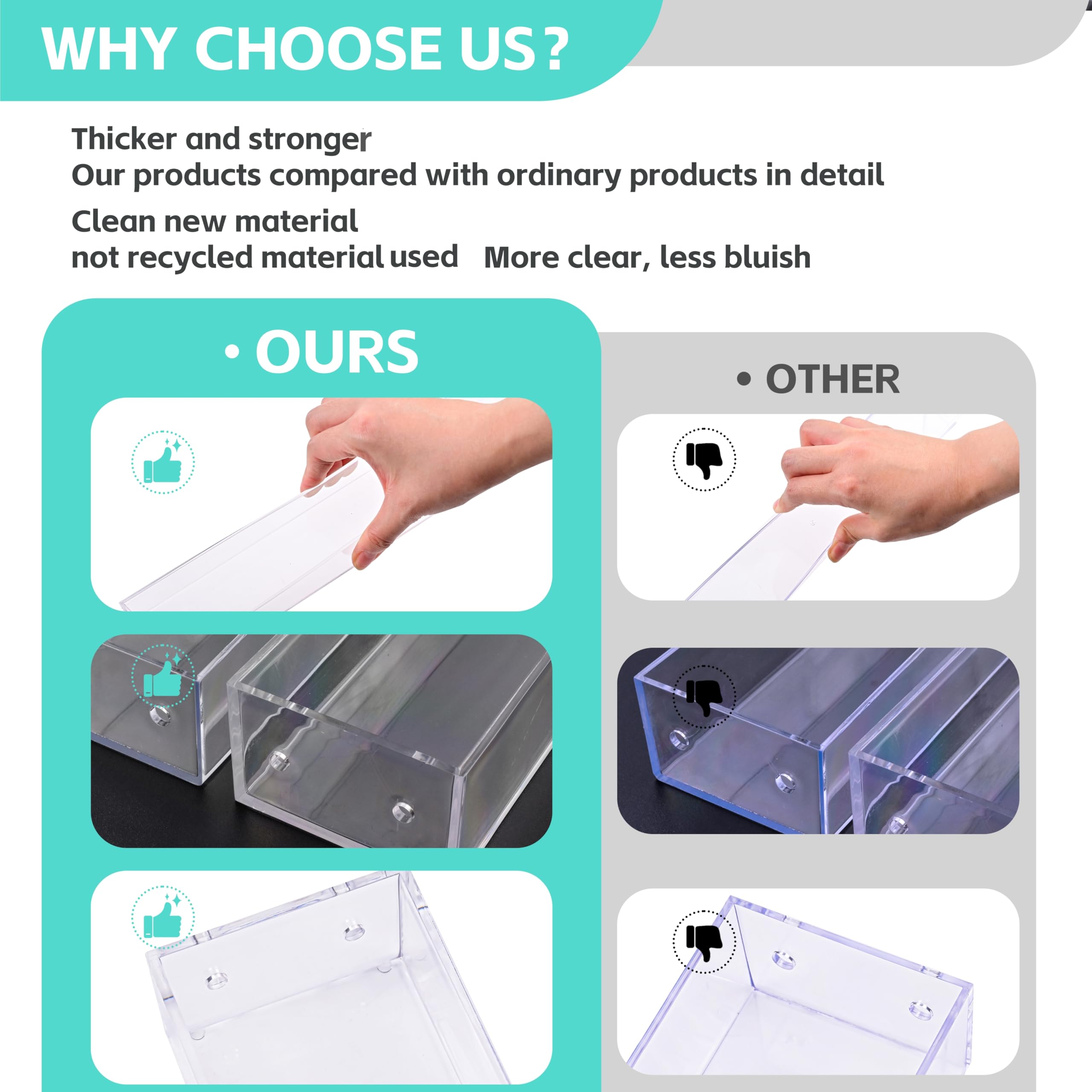 Kingtaily organizador acrílico para gafas de sol, mostrador limpio