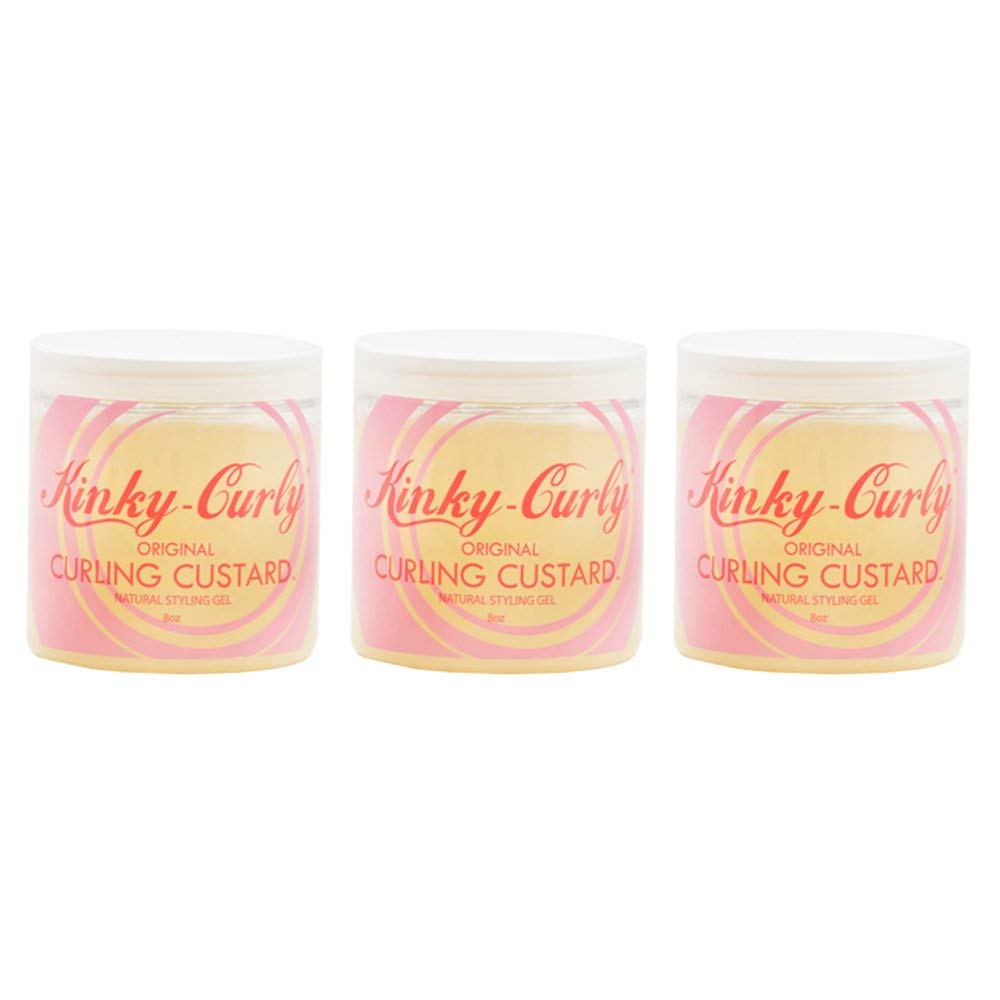 Kinky Curly Original Curling Custard, bote 8 oz, definición suave para rizos.