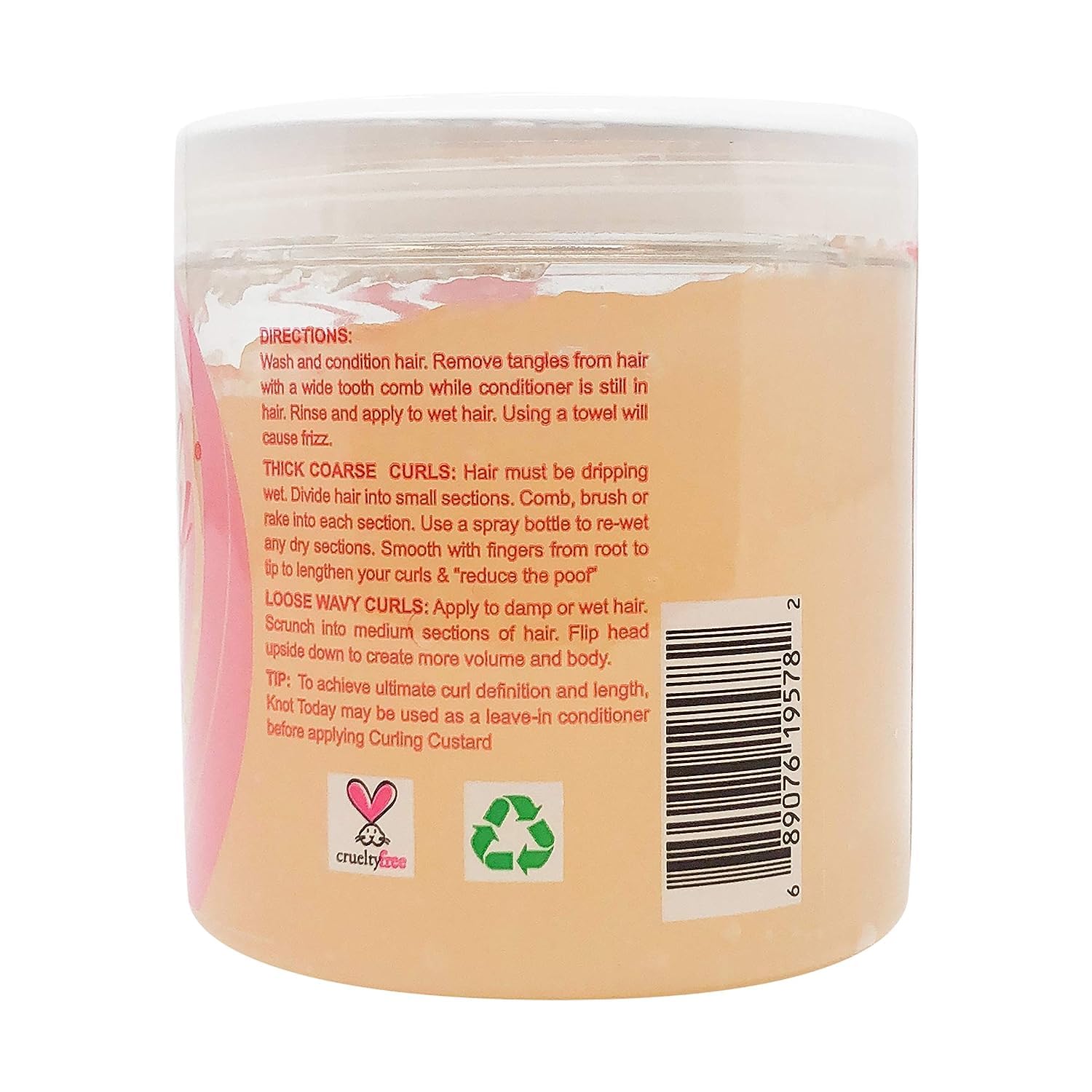 Kinky Curly Original Curling Custard, aplicación fácil para peinado diario.