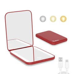 Espejo de bolsillo Kintion doble cara 1X-3X para maquillaje con detalle