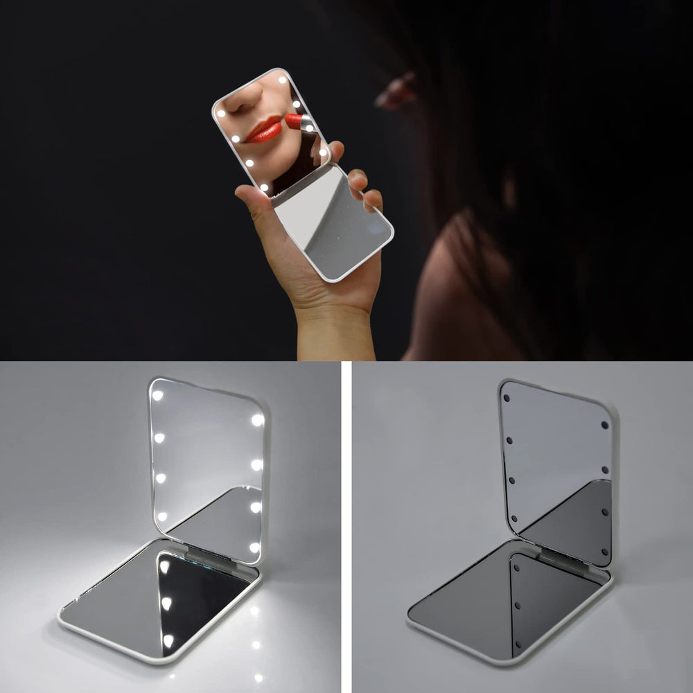 Kintion-espejo-doble-caras-luz-led ideal para maquillaje de precisión en casa o viaje.