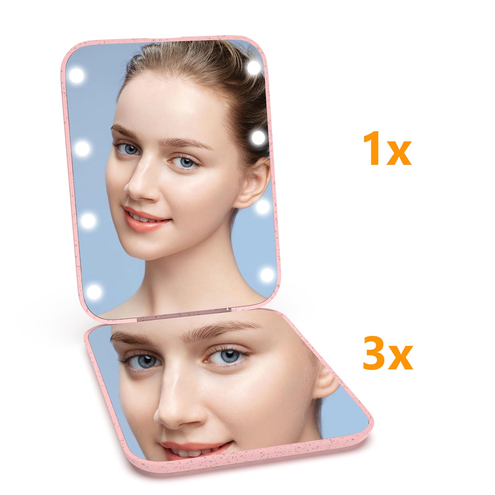 Kintion, espejo de maquillaje diario, tamaño compacto para bolso.