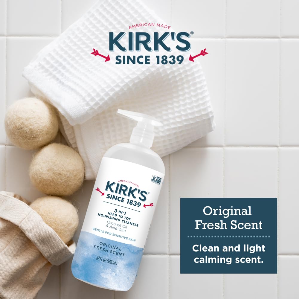 Kirk's 3 en 1 apto para la familia, sin sulfatos.