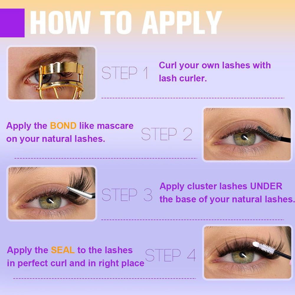 Kiromiro Lash Clusters acabado wispy para unión natural