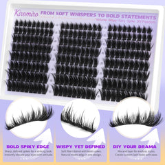 Kiromiro Lash Clusters longitudes ajustables 12–20 mm para diario o noche