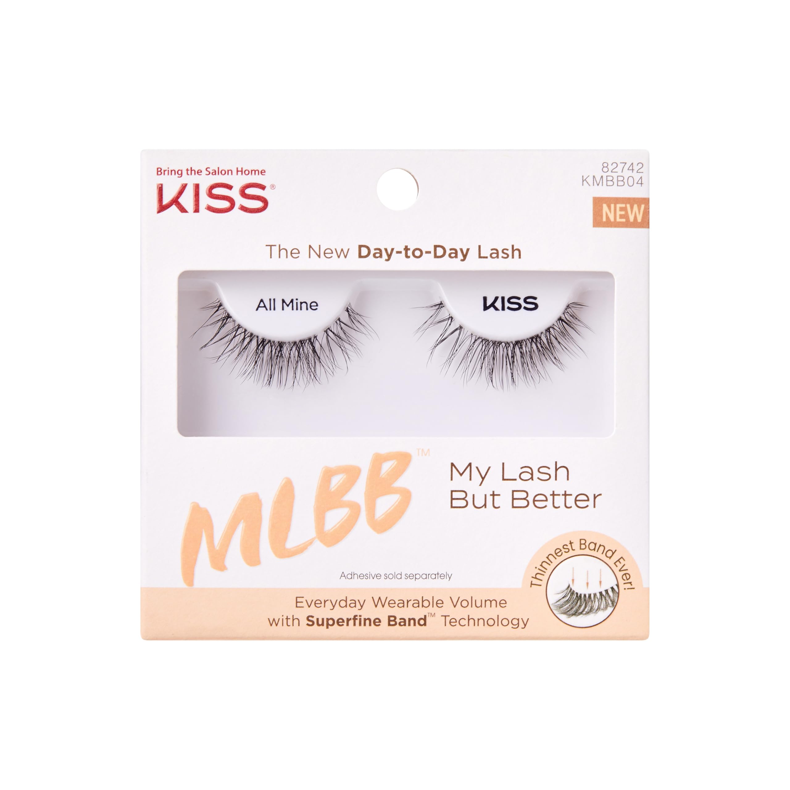 KISS Mis Lash All Mine 10mm, apariencia natural con volumen suave para uso diario.