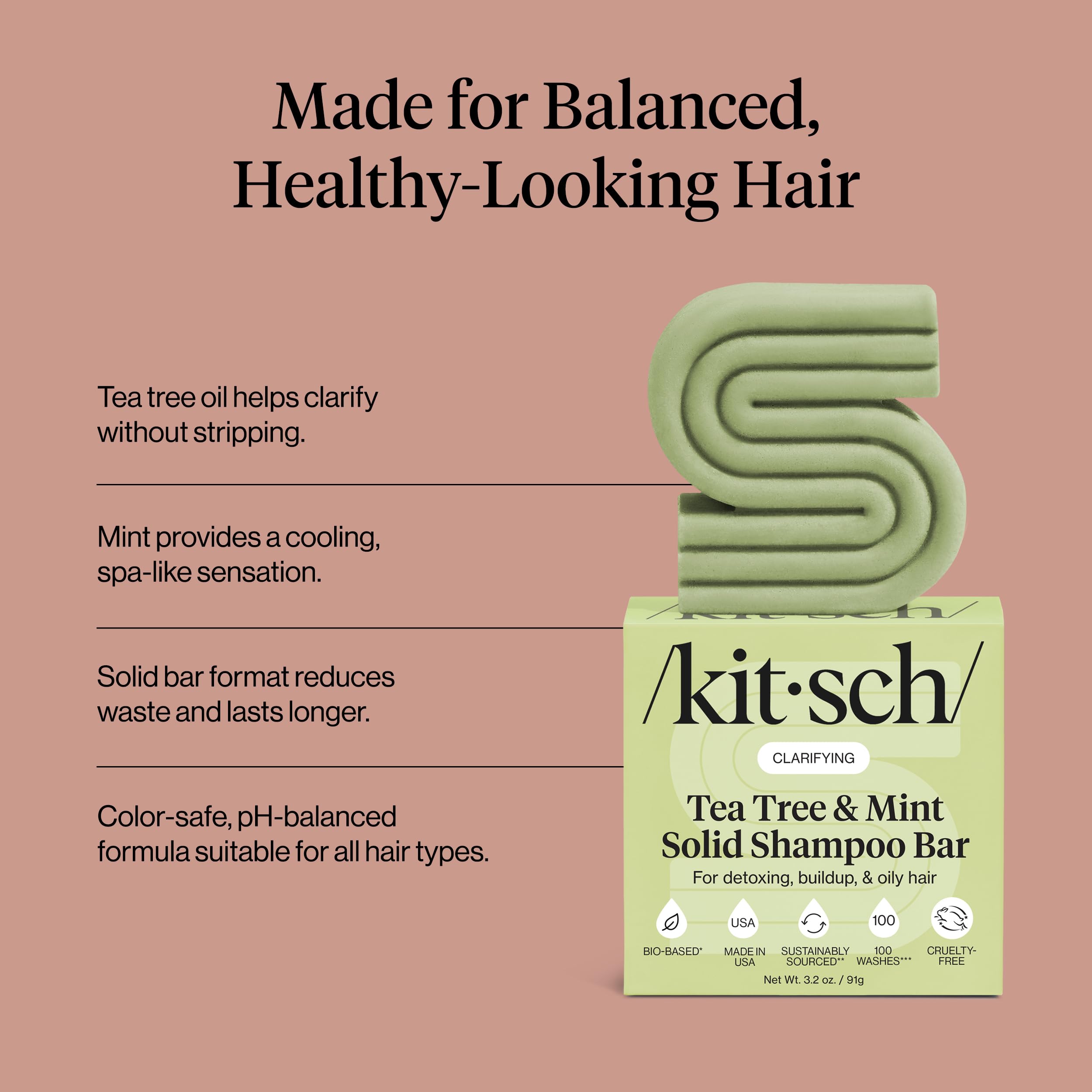Kitsch barra de champú formato sostenible para reducir plástico