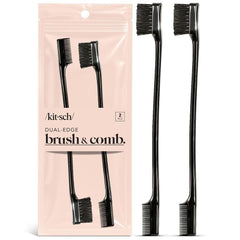 Kitsch cepillo borde de doble cara negro para un acabado definido en flequillo y línea capilar