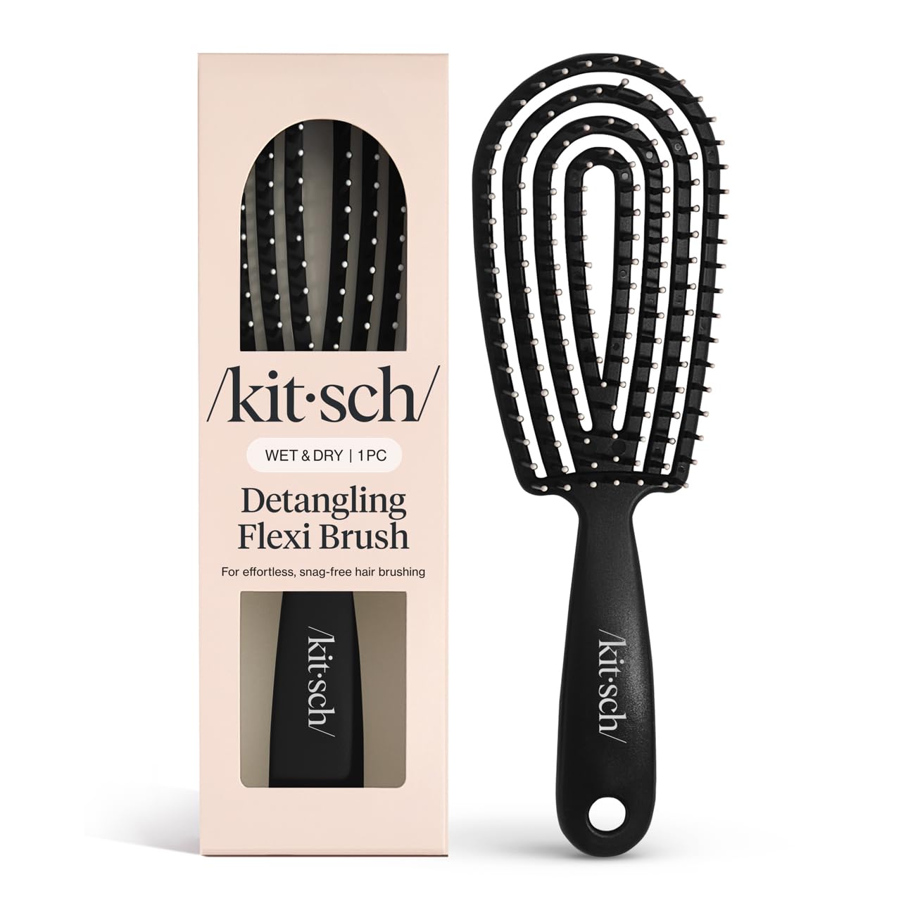 Kitsch Desenredante con marco flexible para peinar suavemente y reducir tirones.