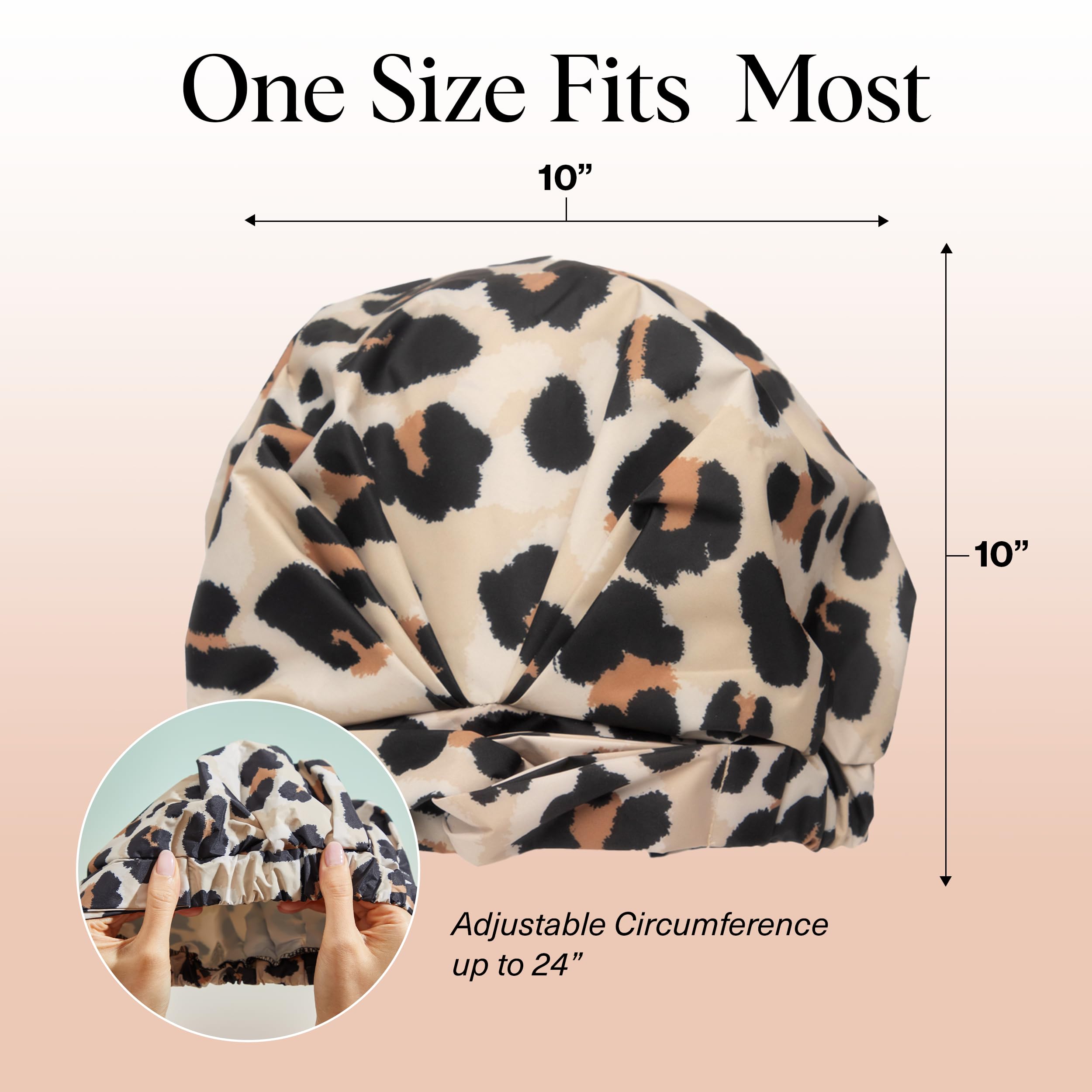 Gorro de ducha Kitsch Leopardo, diseño elegante para estilo y protección.