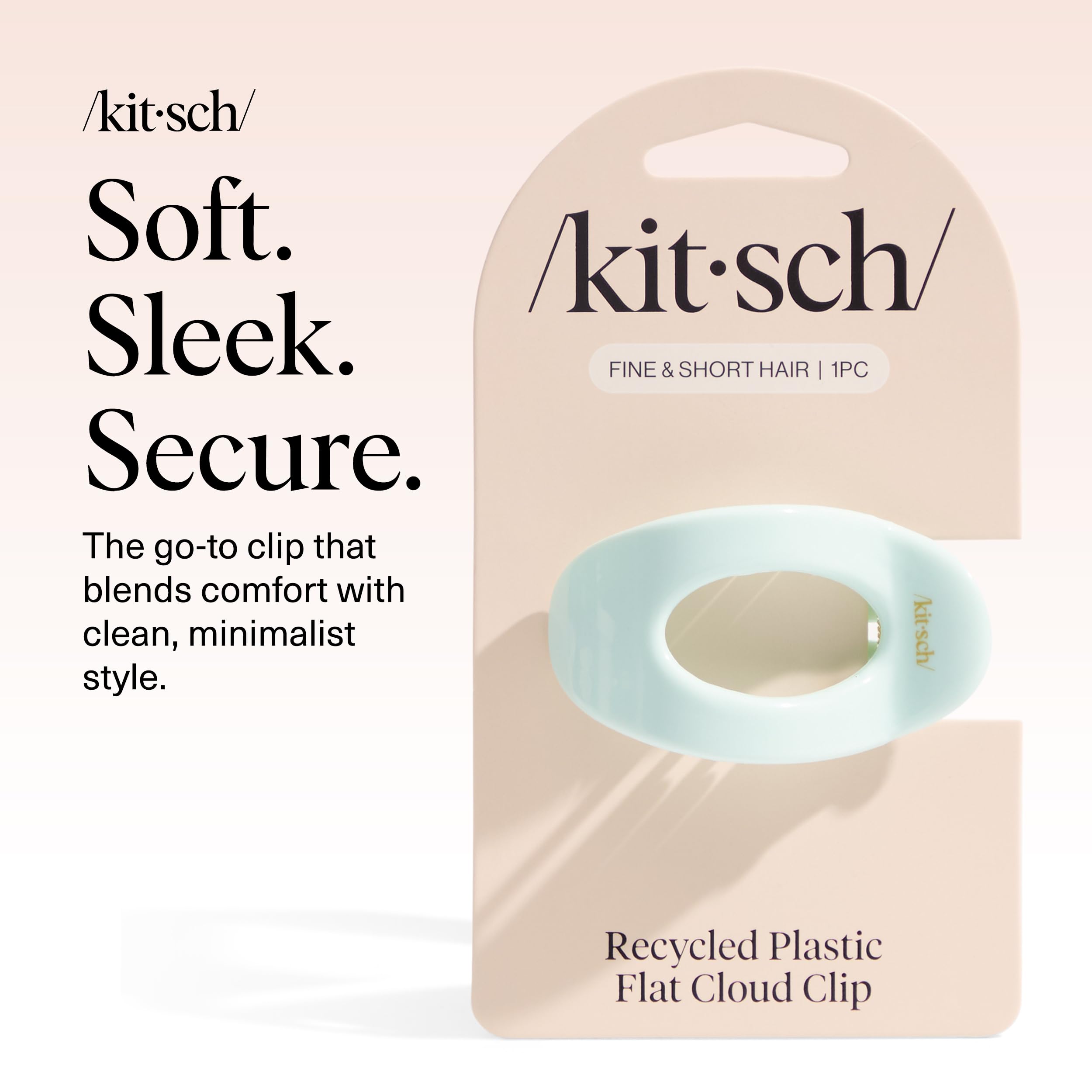 Kitsch pinza plana para cabello grueso, agarre firme sin dañar.