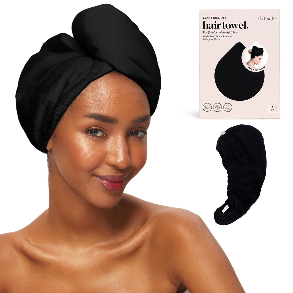 Kitsch: toalla de microfibra para cabello, enfoque frontal, secado más rápido.