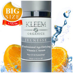 Kleem Organics Serum Vitamina C: botella para piel más luminosa.