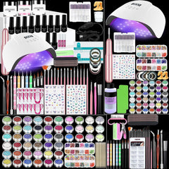 Klemon kit de uñas acrílicas con lámpara UV para principiantes seguros