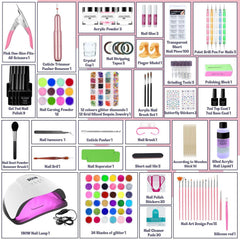 Klemon polvo acrílico 36 colores para combinaciones vibrantes