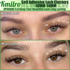 kmilro pestañas autoadhesivas 10-14 mm, aplicación precisa con pinzas para acabado rápido.