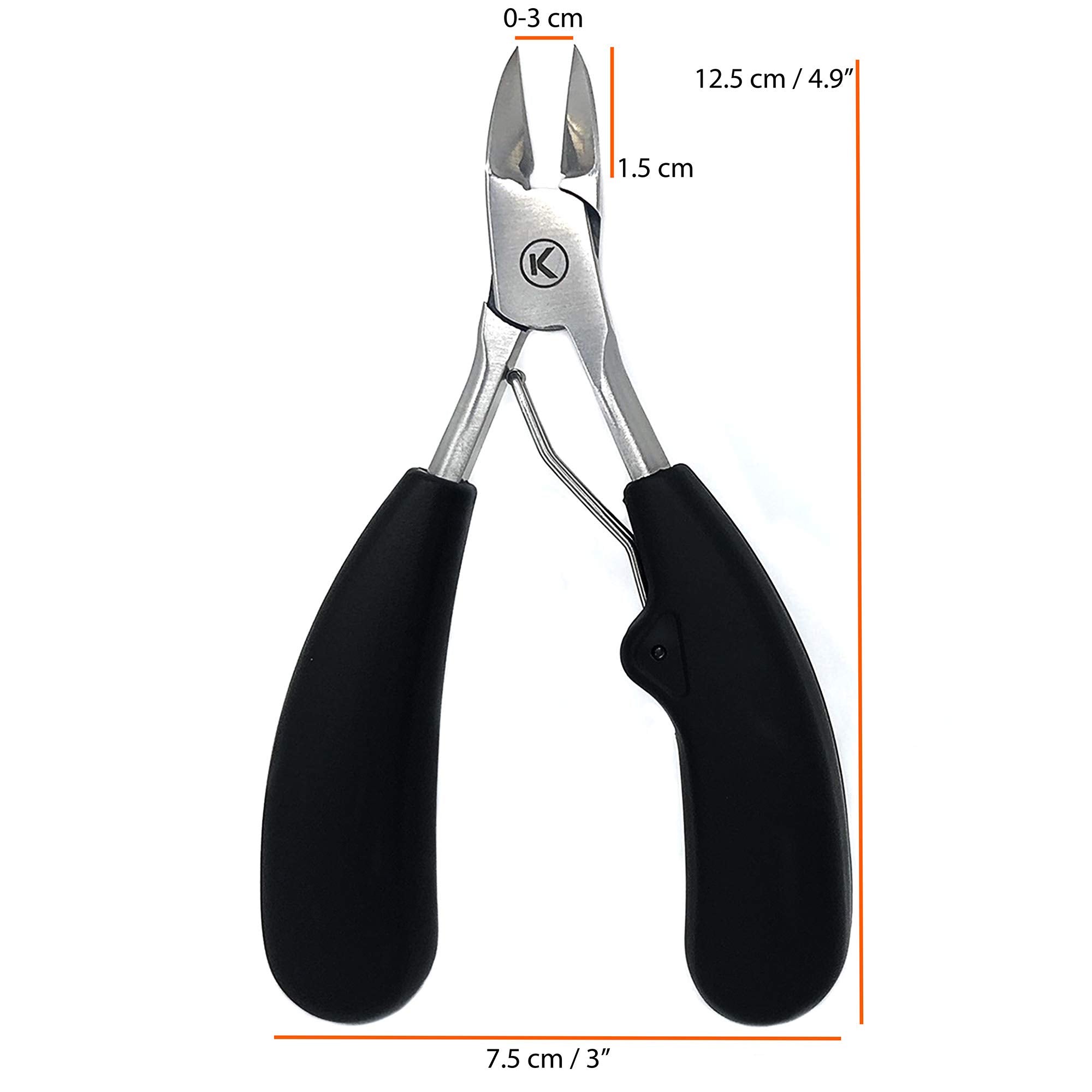 KOHM toenail Clippers non-slip grip for secure handling and reduced fatigue