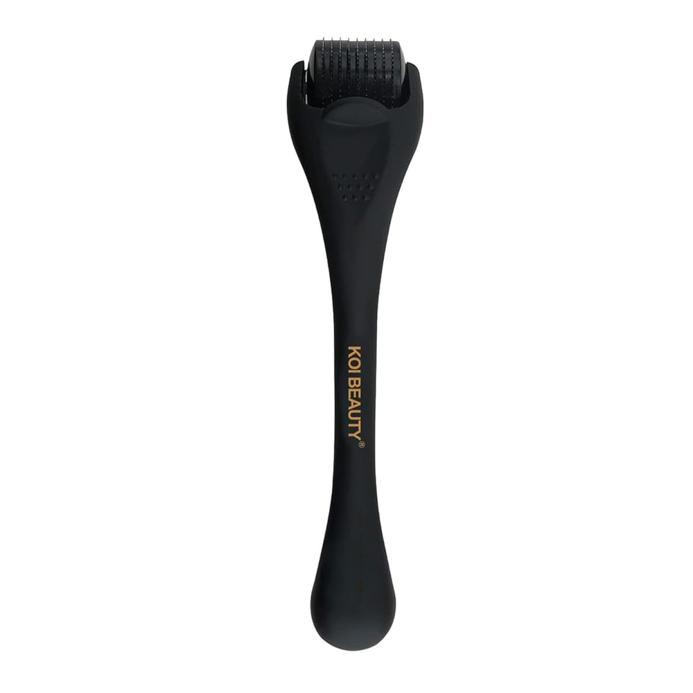 Koi Beauty derma roller with titanium needles for smoother facial texture.