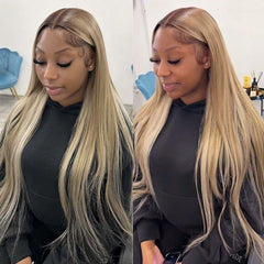 Koinu peluca rubio ceniza vista lateral con densidad 200%