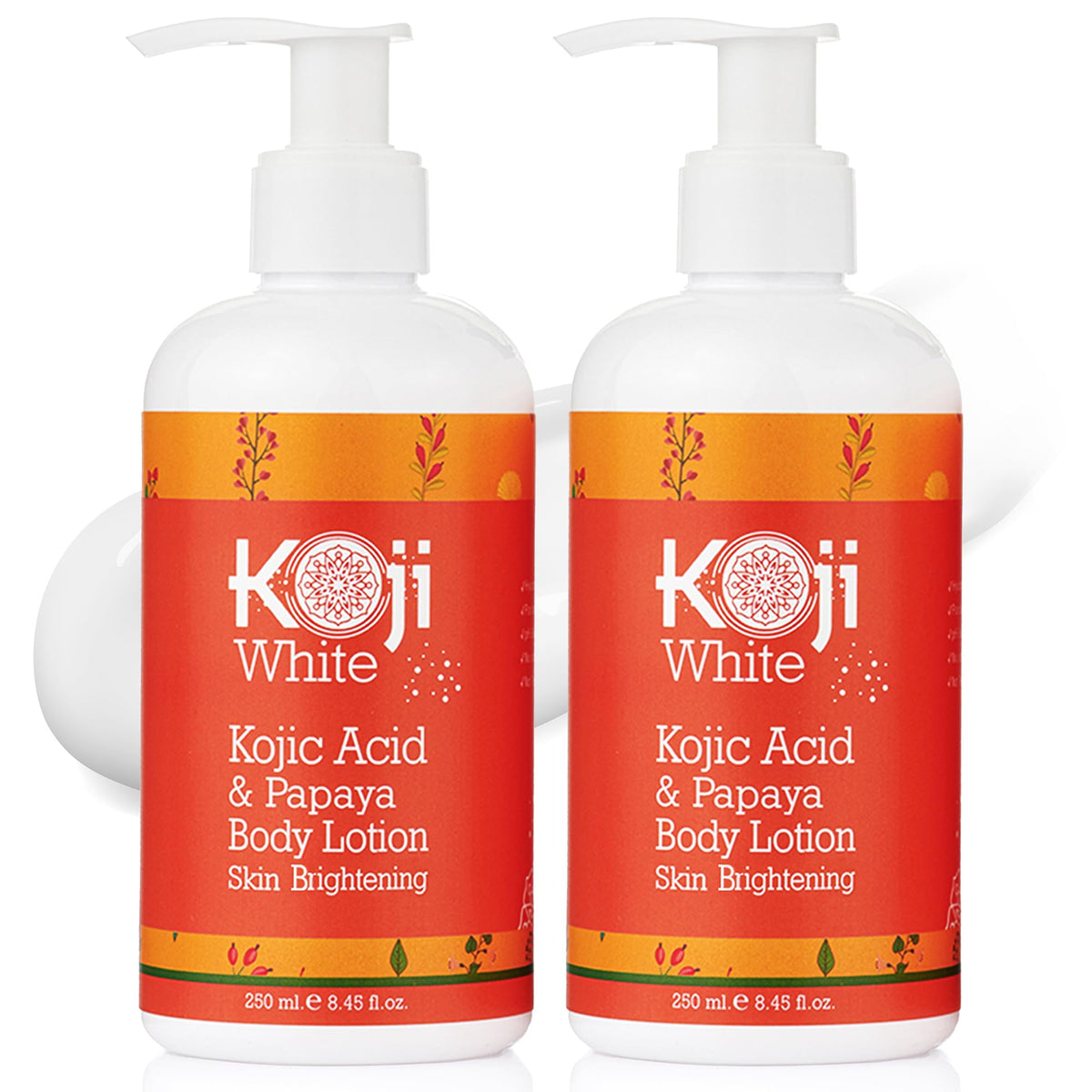 Koji White equilibrio-botella-aplicación: crema corporal de rápida absorción para uso diario.