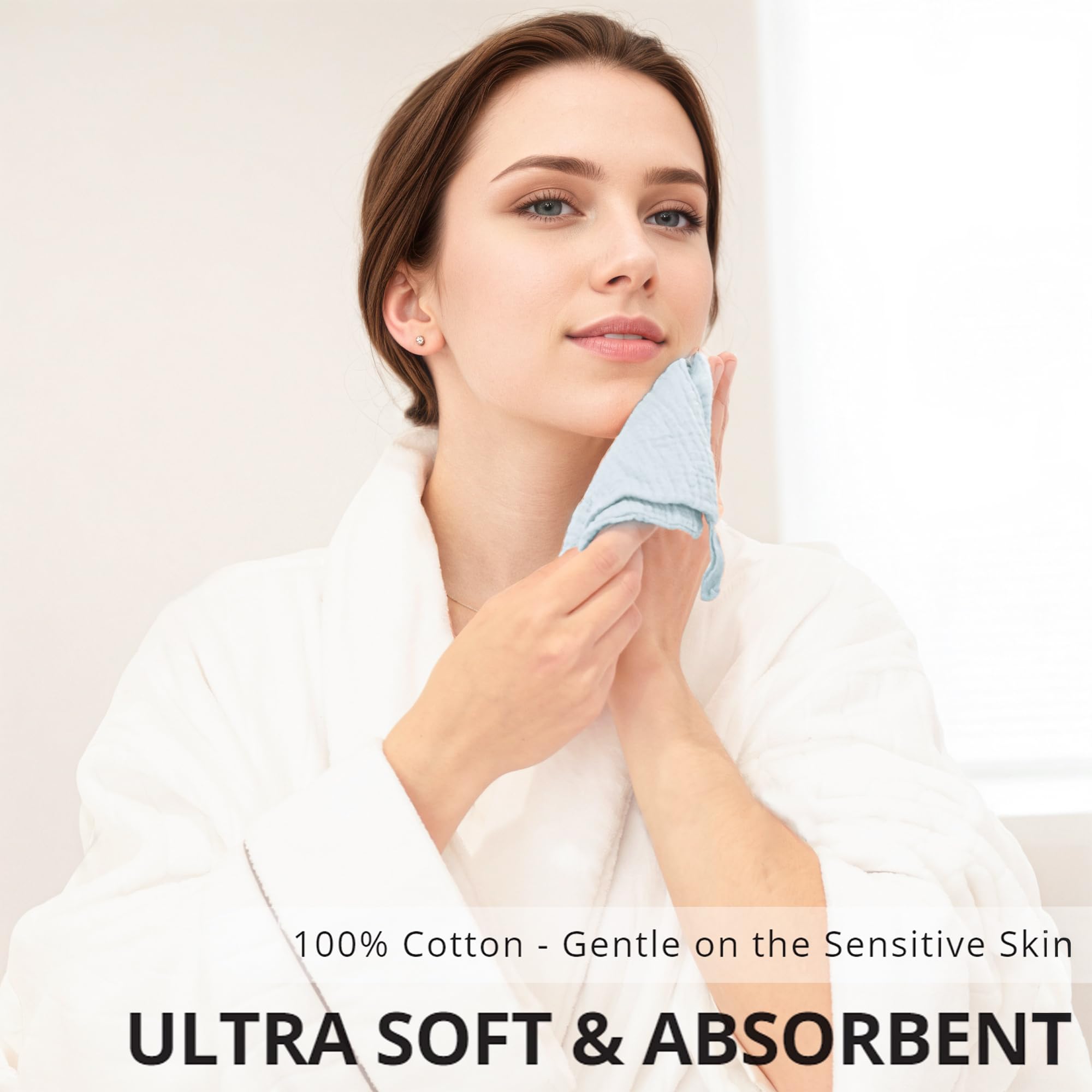 Konssy toallas faciales de muselina: absorción efectiva para limpieza diaria