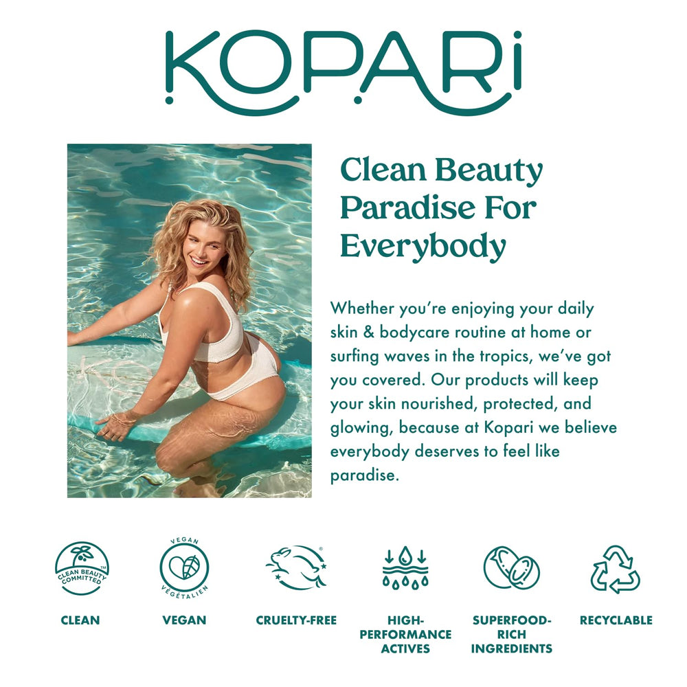 Kopari envase ergonómico de diseño cómodo para dosis precisas.