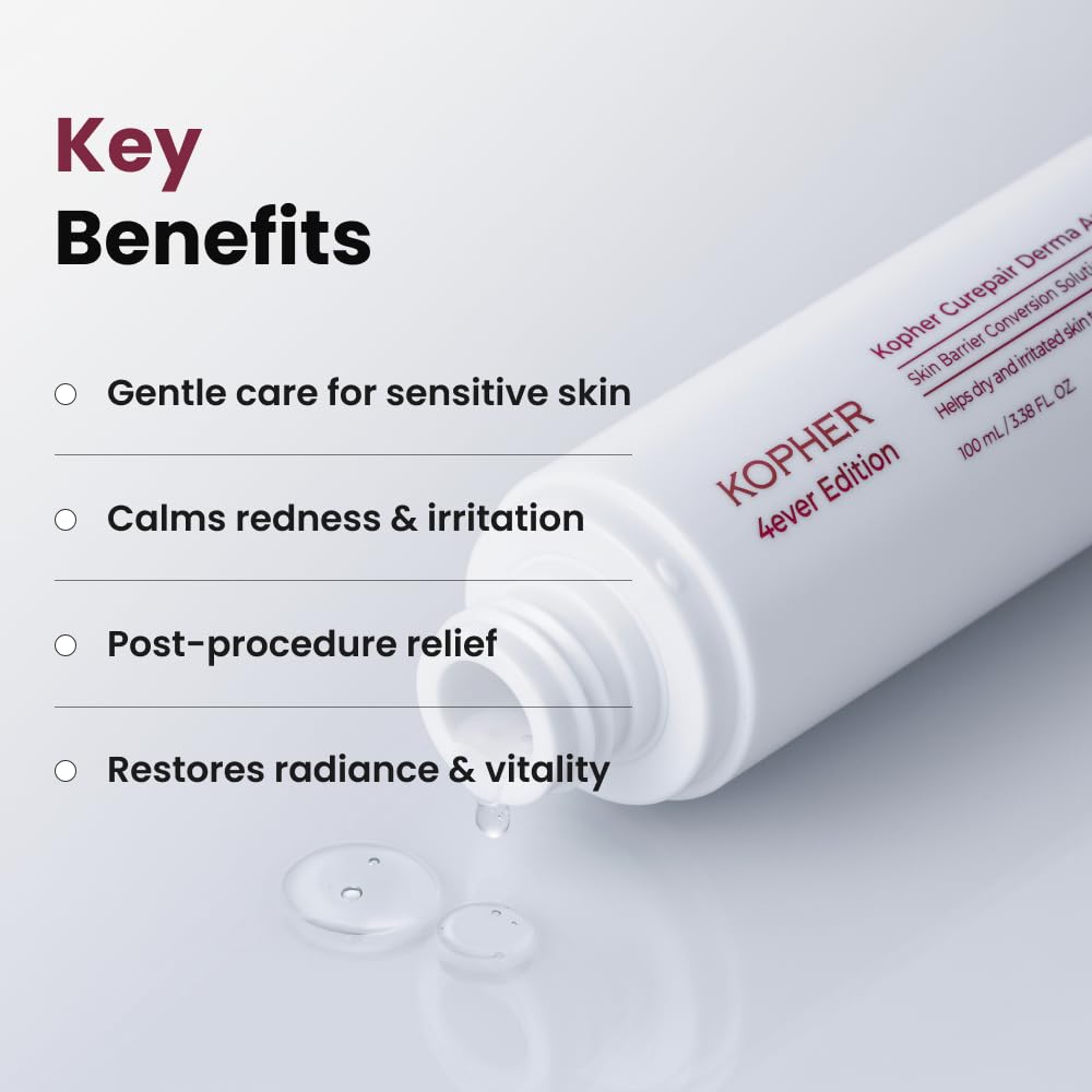 Kopher Curepair Derma Ampoule Brume - vue rapprochée des ingrédients naturels.