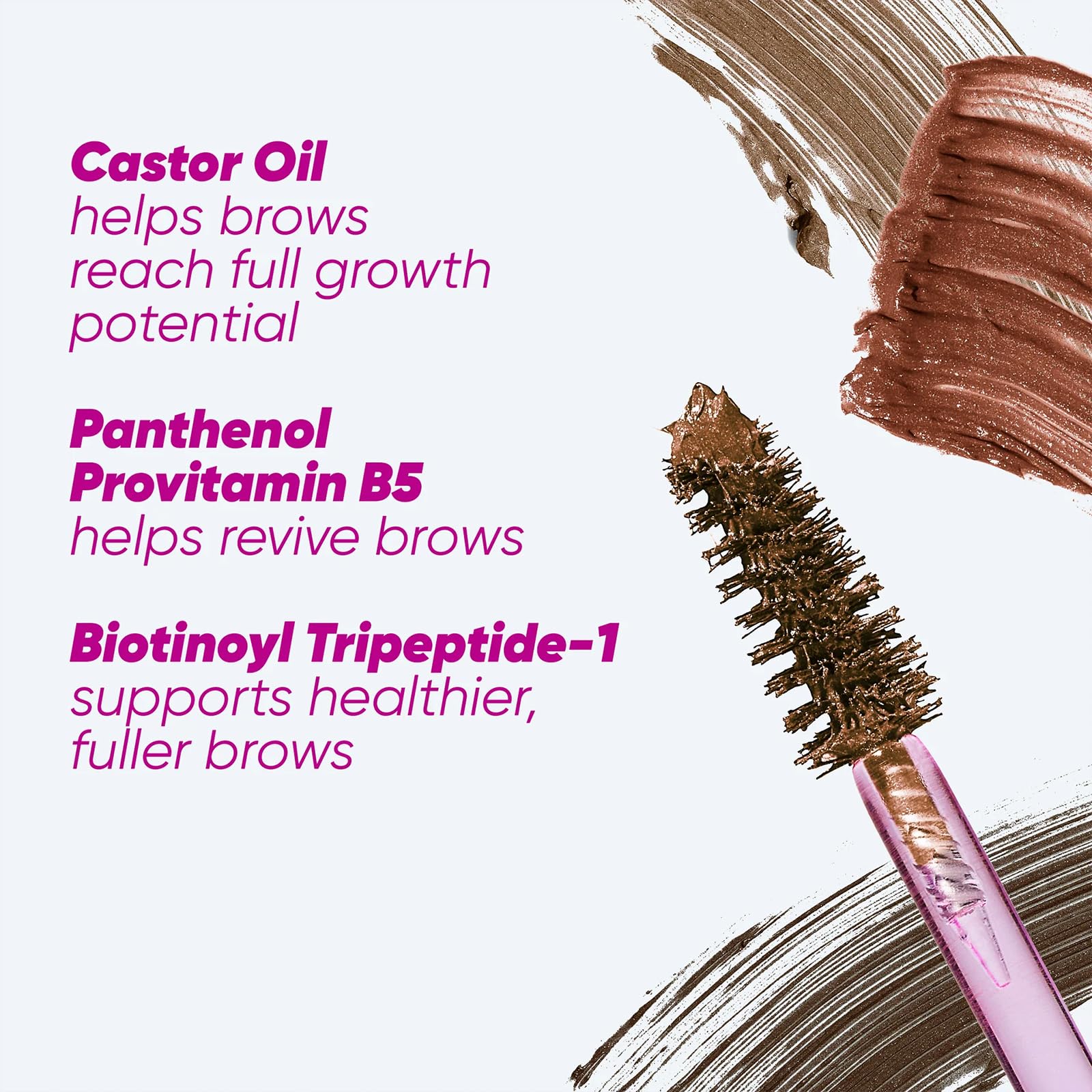 Kosas Air Brow Gel aporta densidad y dimensión con brillo sutil.