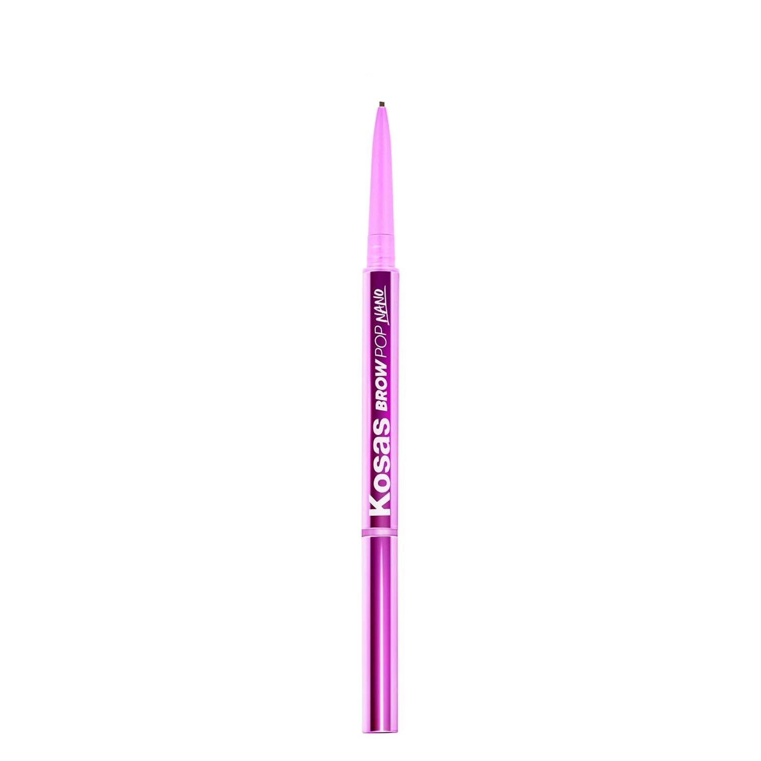 Kosas Brow Pop Nano precision tip enables ultra-fine hair-like strokes for a natural brow look.