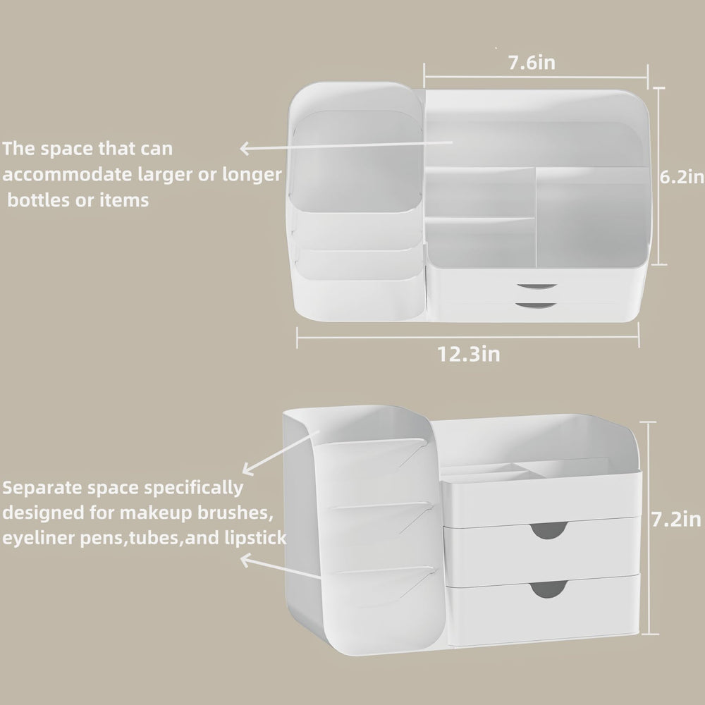 KQJS Organizador de maquillaje con diseño vertical para maximizar espacio.