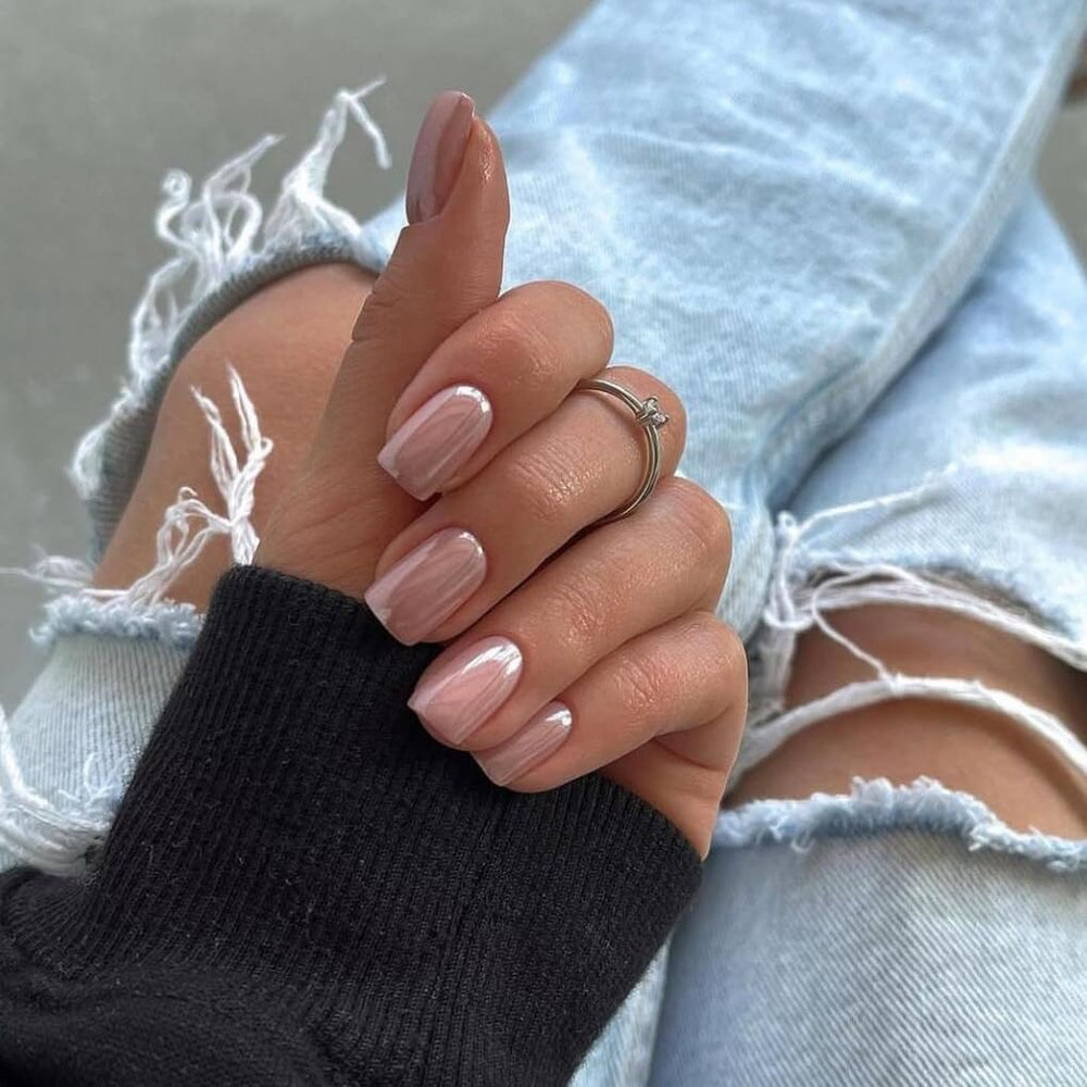 KQueenest uñas brillo espejo dorado para efecto glam duradero
