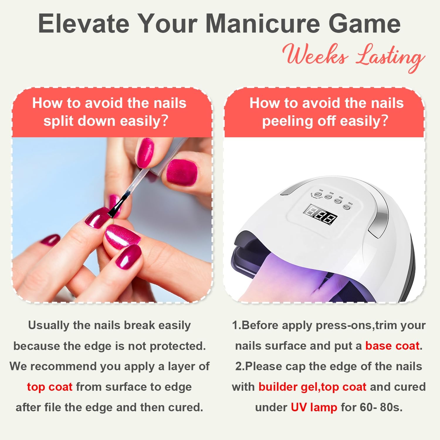 KQueenest uñas duraderas con cuidado sencillo para eventos
