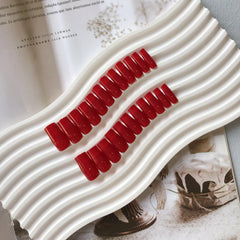 KQueenest Uñas Postizas Rojas Mediano-Largo, reutilizables para varias ocasiones.