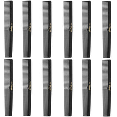 Peine Krest Cleopatra 420, dedo plano de 7 pulgadas en negro para secciones precisas