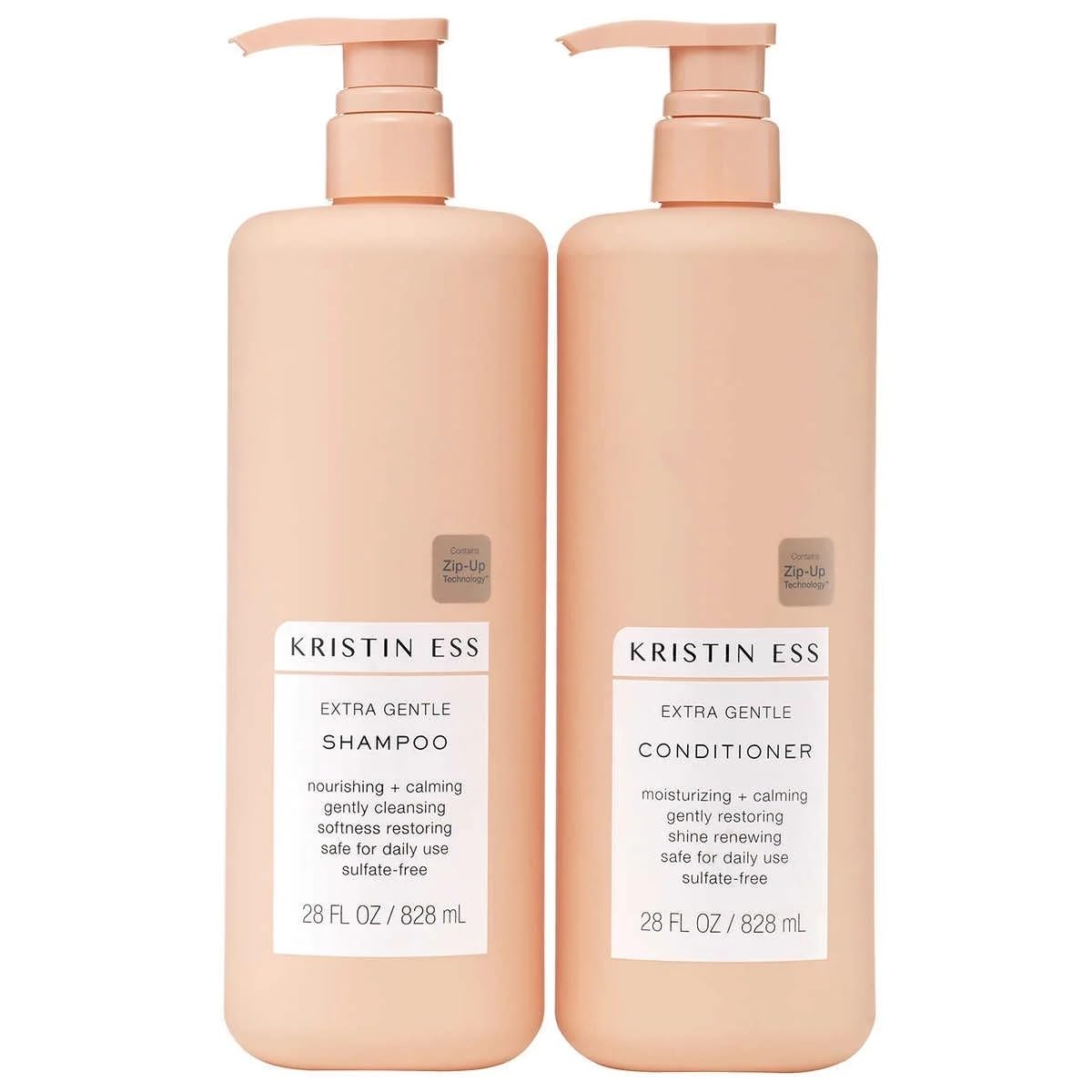 Dúo Kristin Ess Champú suave en botella para limpieza diaria suave